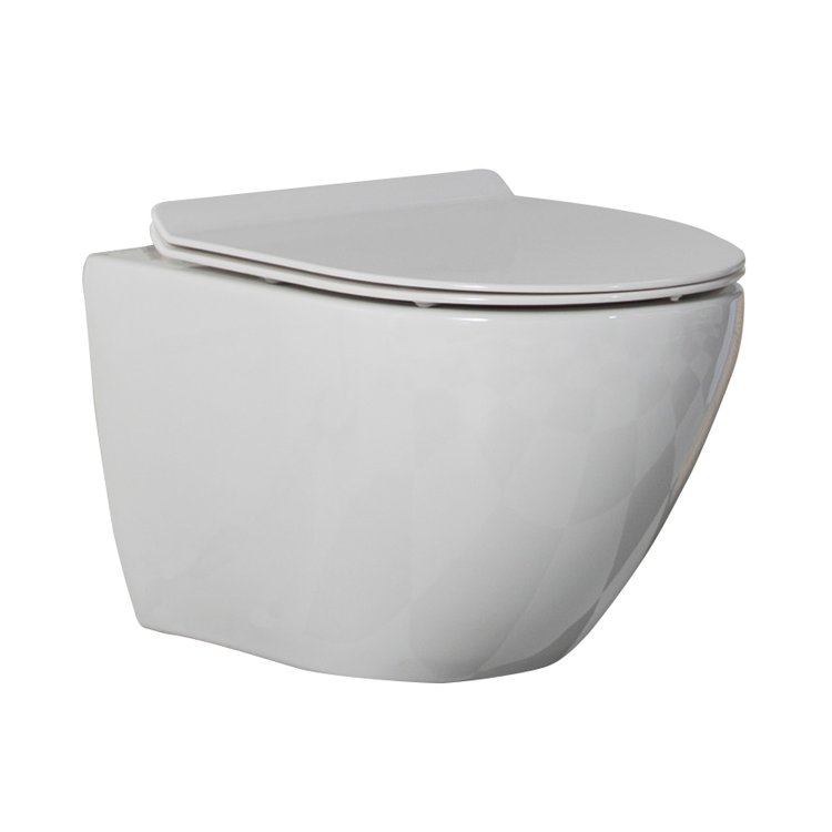 Modern Wall-Hung Ceramic Toilet with Soft-Close Seat and Dual Flush System