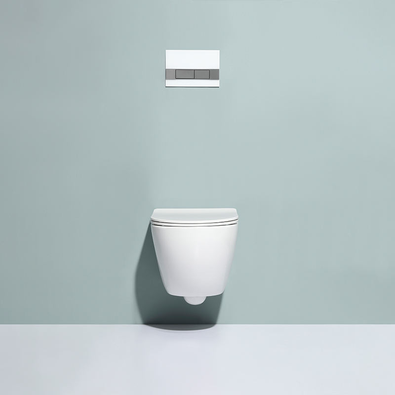 Compact Wall-Hung Toilet BF2378D with Rimless Bowl and Slim UF Cover