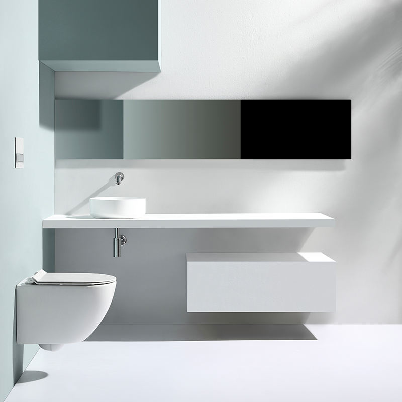 Compact Wall-Hung Toilet BF2378D with Rimless Bowl and Slim UF Cover