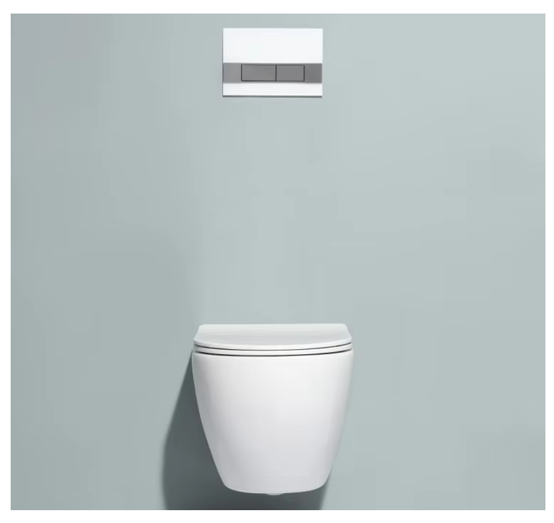 BF2379D Contemporary Wall-Hung Toilet with Dual Flush Panel – Rimless, Soft Close, Space-Saving Design