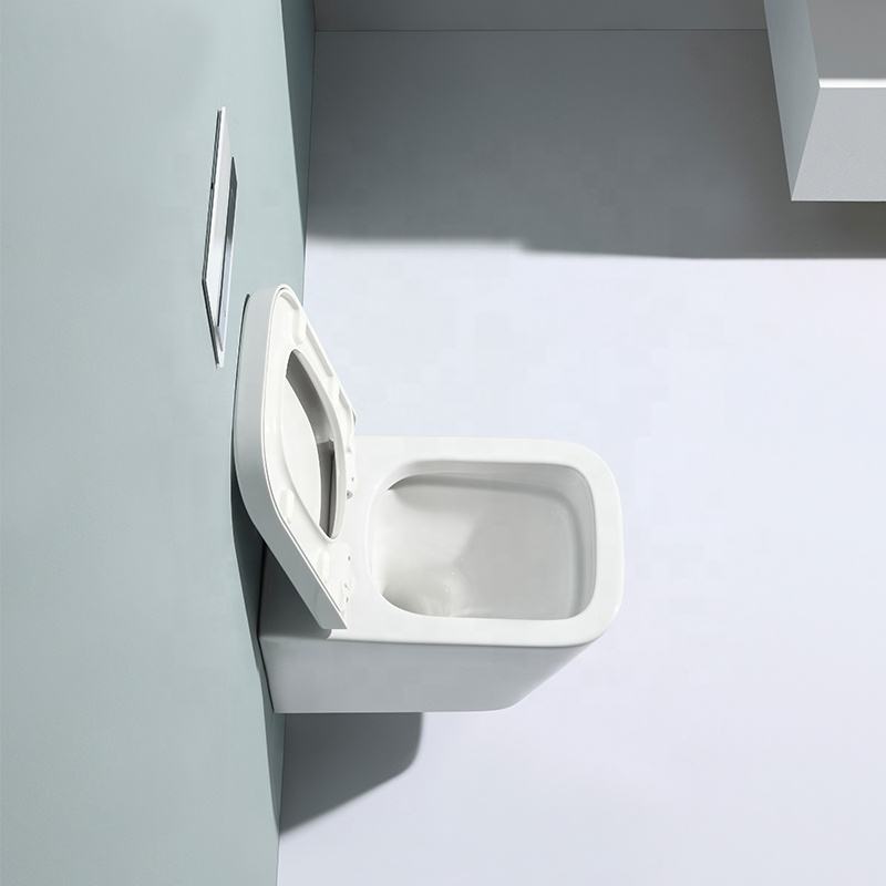 WC a Muro in Ceramica BF2390E-Matt – Scarico a Gravità, Copriwater Slim, Bianco Opaco
