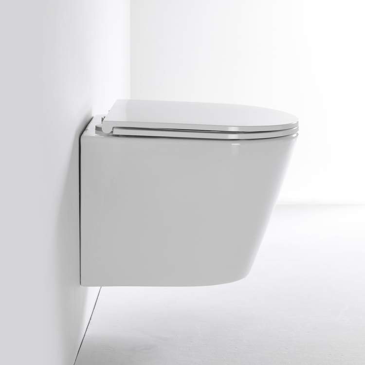 Wall-Mounted Toilet Ceramic Modern Design with Dual Flush System
