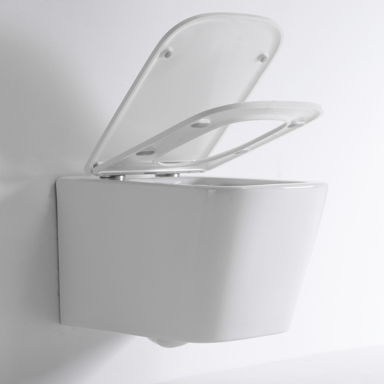 Rimless Wall Hung Toilet BF2440 – Soft-Close UF Cover, Self-Cleaning, CE Certified