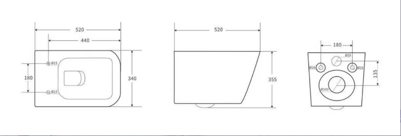 BF2440D Modern Wall-Hung Ceramic Toilet – Minimalist Design with Soft-Close Seat