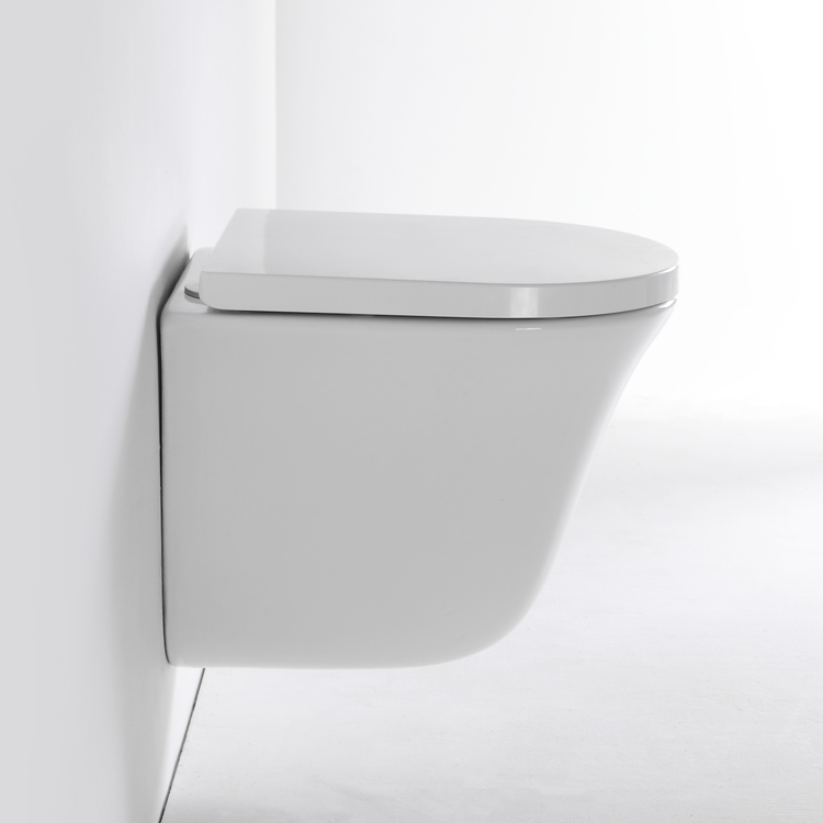 Toilette Sospesa Moderna BF2441 – Design Salvaspazio, Coprisedile Soft-Close, Certificata CE