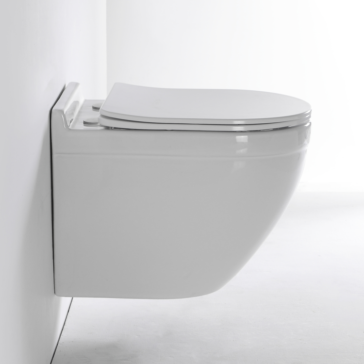 Modern Wall-Hung Ceramic Toilet BF2442D – Vortex Flushing, Dual-1Flush, Stylish White