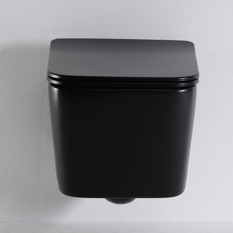 BF2467DB-MATT Wall-Hung Toilet | Rimless | Space-Saving | Matt Black Ceramic WC