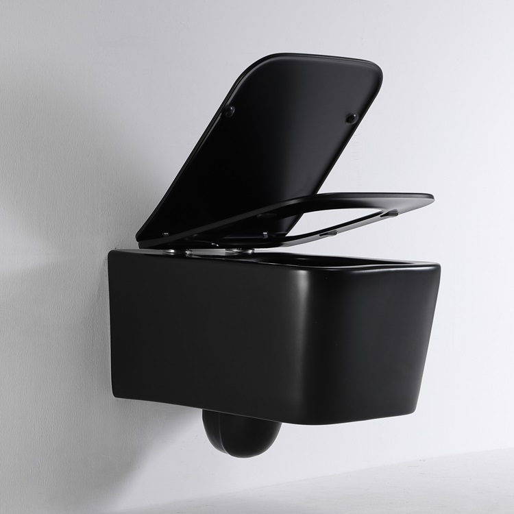 BF2467DB-MATT Wall-Hung Toilet | Rimless | Space-Saving | Matt Black Ceramic WC