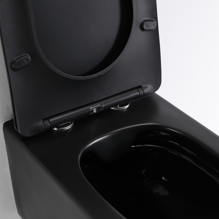 BF2468DB-MATT Matte Black Wall Hung Toilet | Rimless Soft-Close Ceramic Wall-Mounted WC