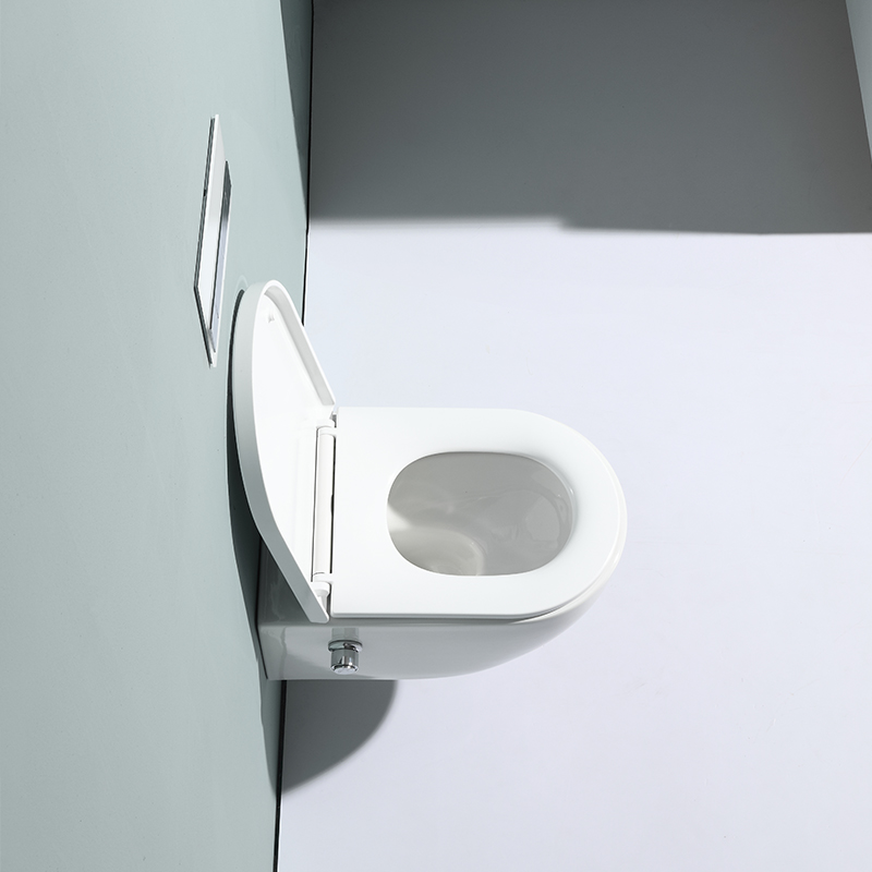 BF2468 Wall Hung Toilet Ceramic Washdown & Rimless Bathroom WC with Soft Close UF Seat