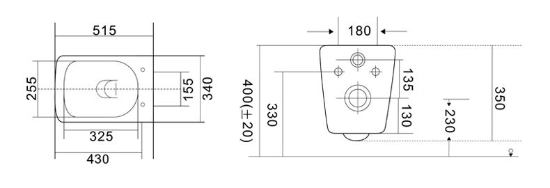 Modern Wall-Mounted One Piece Toilet with Dual Flush - Model BF2470
