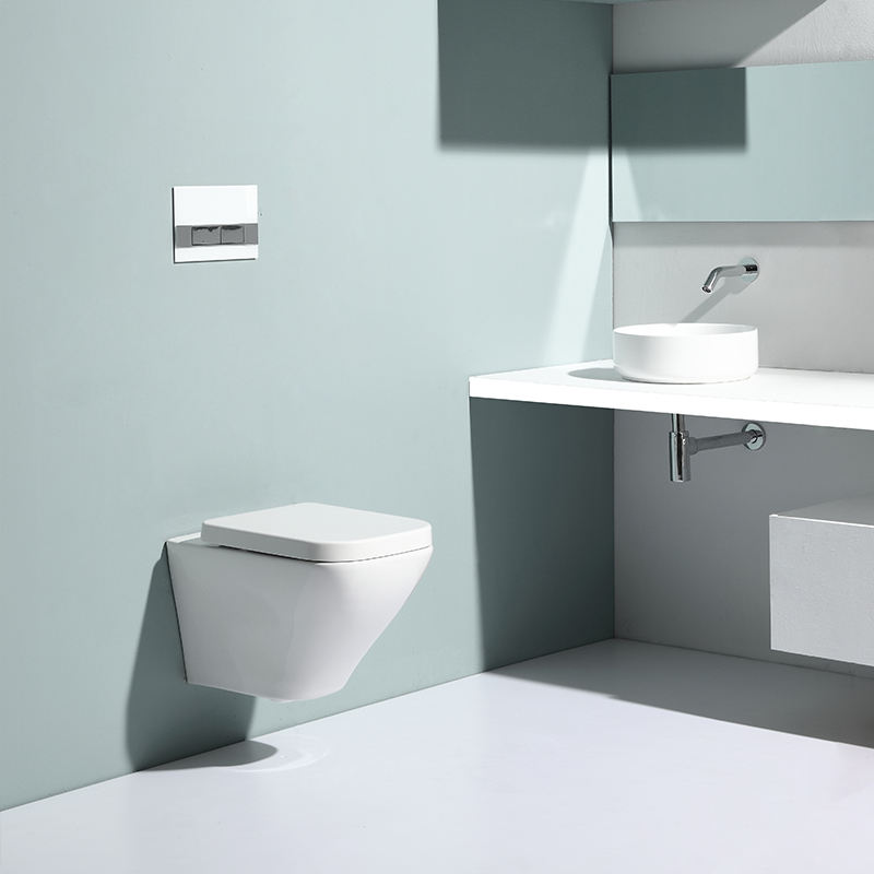 WC Sospeso in Ceramica con Scarico Rimless e Doppio Pulsante - Modello BF2473