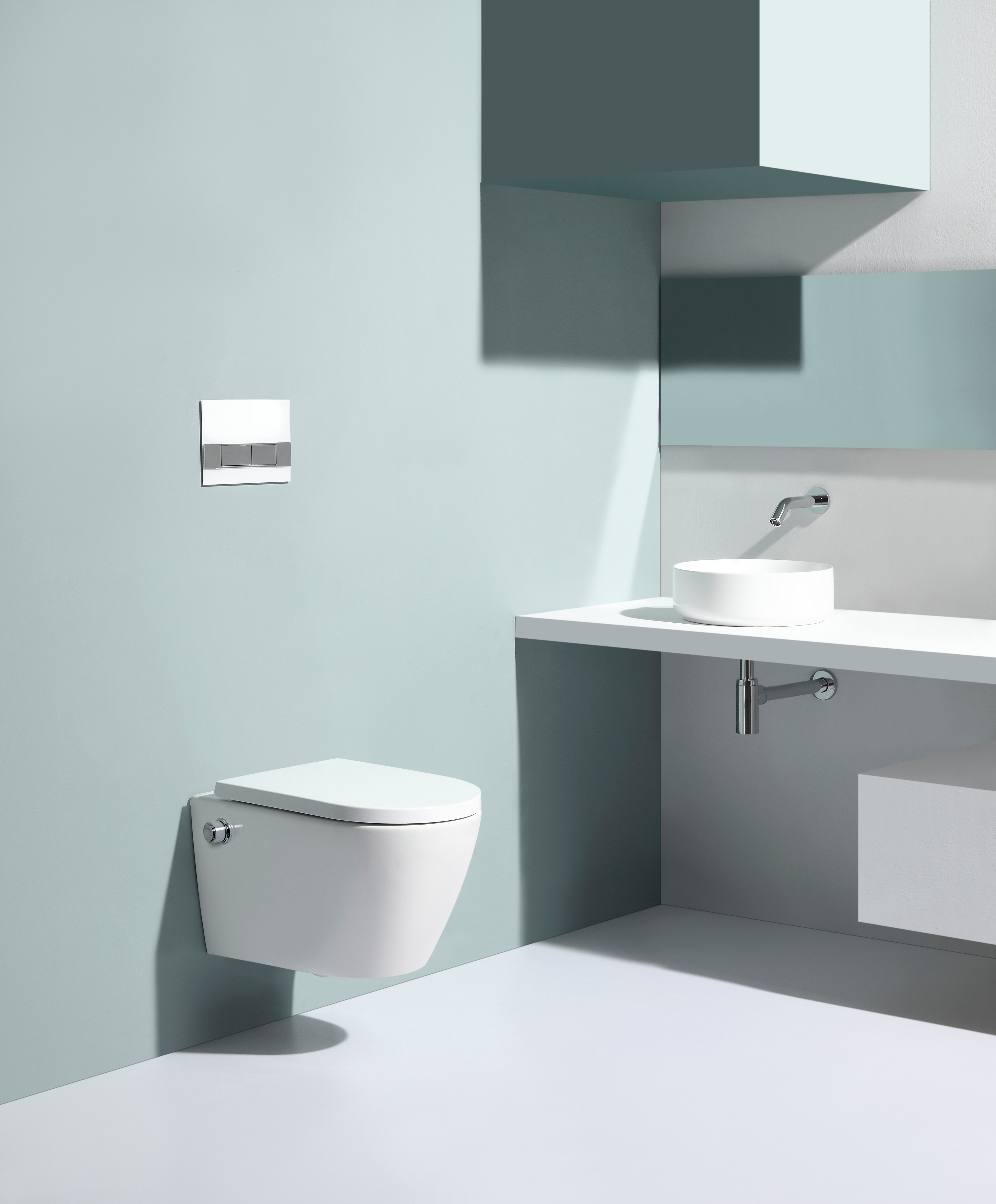 Rimless Wall Hung Toilet with Built-in Bidet – Model 2476-BD