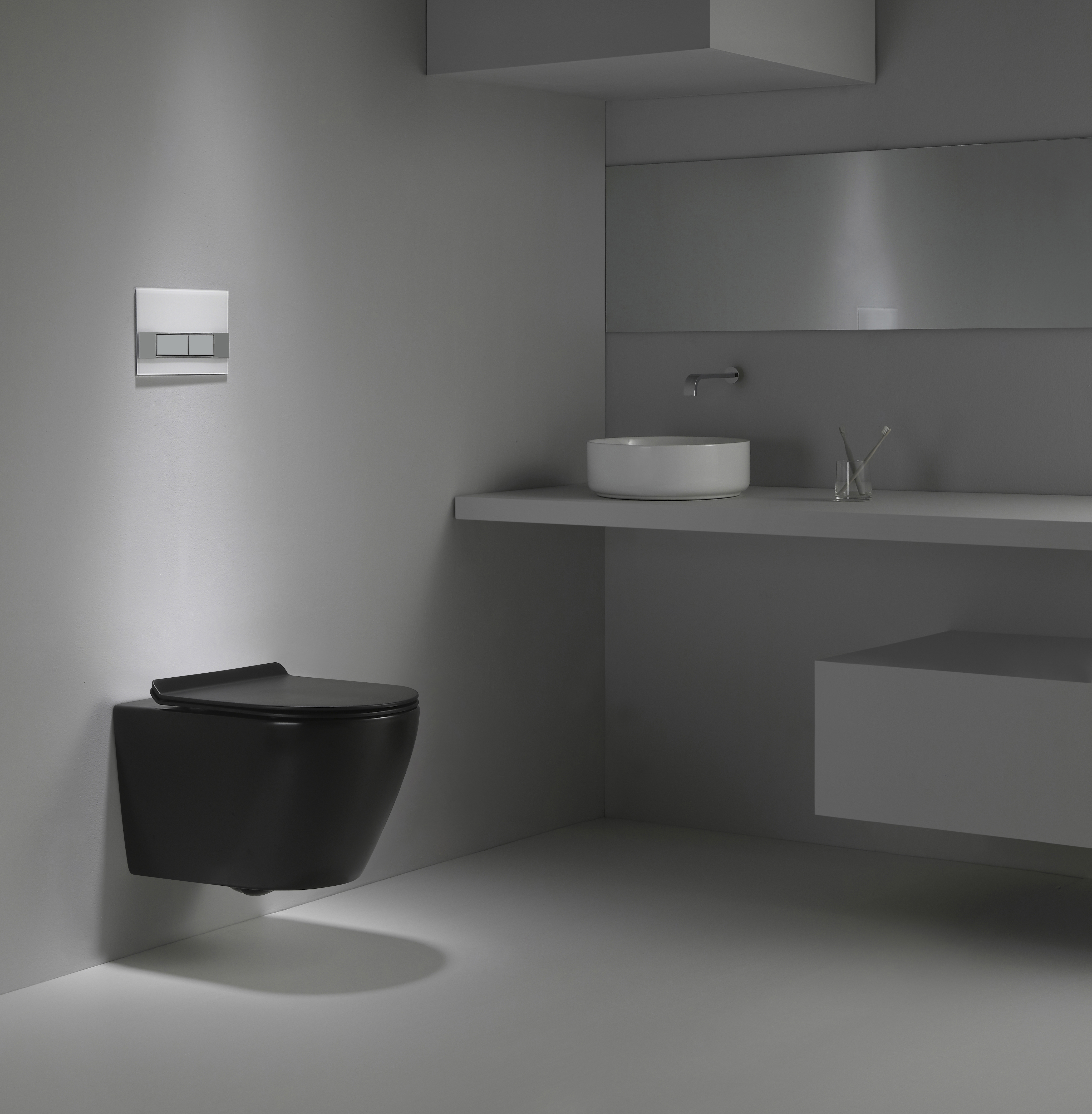 2476DB-MATT Toilette Suspendue Sans Bride Noire Mate – Design Moderne & Épuré
