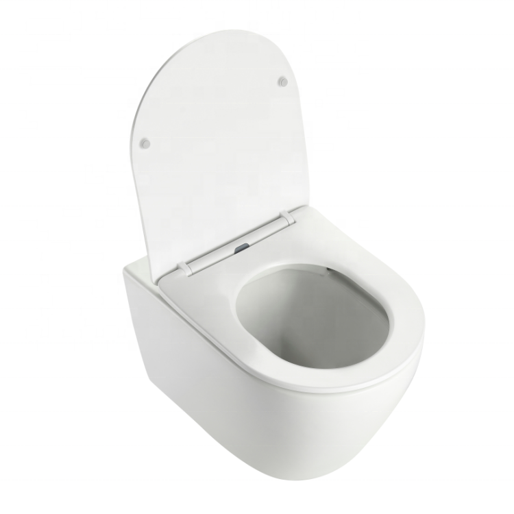 Modern Wall-Mounted Rimless Toilet BF2476D - Ceramic One-Piece with Slim UF Cover