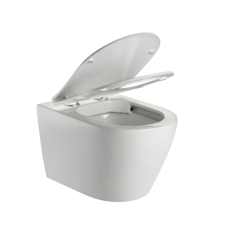 Modern Wall-Mounted Rimless Toilet BF2476D - Ceramic One-Piece with Slim UF Cover