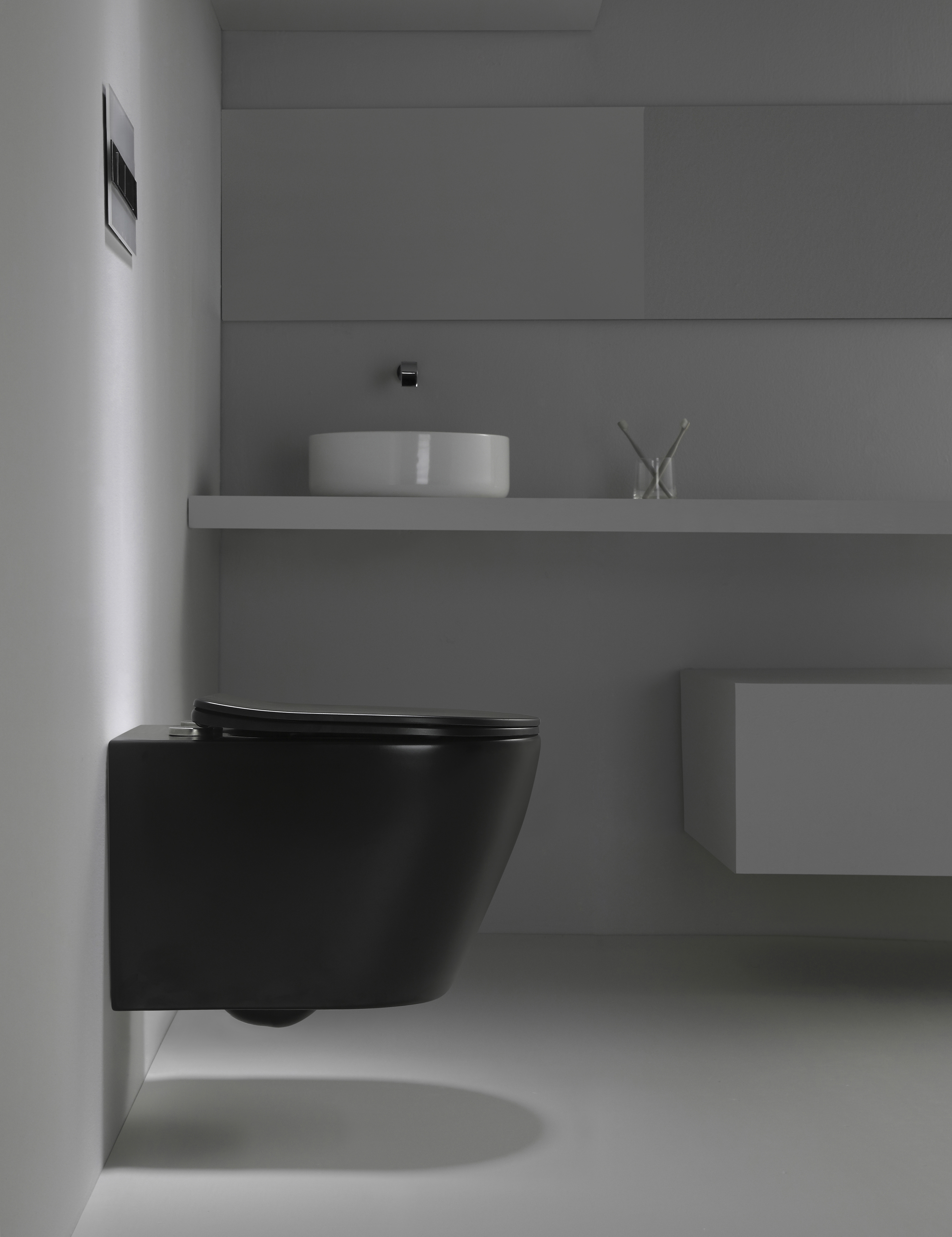 2476DB-MATT Toilette Suspendue Sans Bride Noire Mate – Design Moderne & Épuré