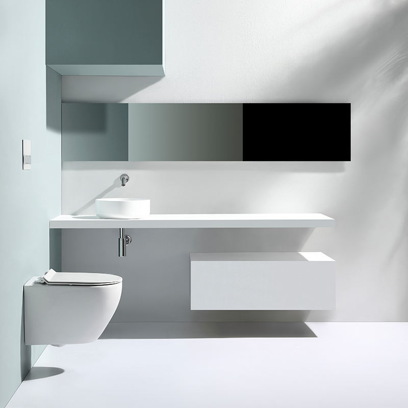 Wall-Mounted Rimless Ceramic Toilet BF2479A – Dual-Flush, Soft Closing Seat, White