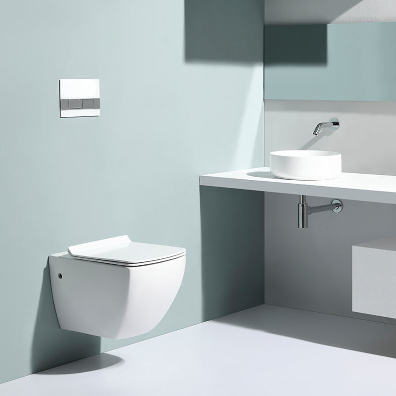 Square Wall-Mounted Dual Flush Toilet BF2496 for Bathroom