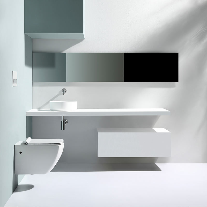 Square Wall-Mounted Dual Flush Toilet BF2496 for Bathroom