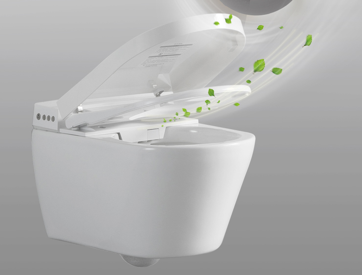 BF2497 Durable Space-Saving Quiet Ceramic Wall-Hung Smart Toilet with Remote Control