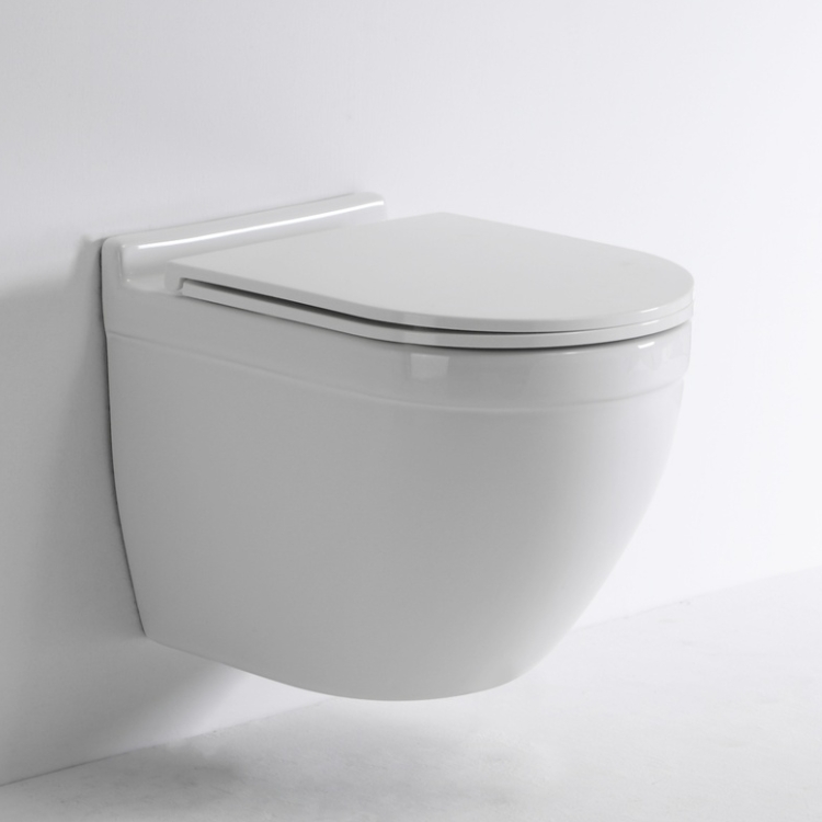 Rimless Wall Hung Toilet Ceramic Washdown WC Modern Bathroom BF2442D