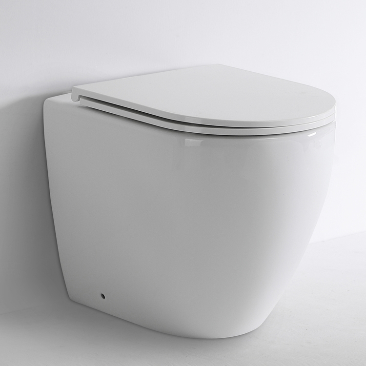 Modern Wall Hung Rimless Toilet BF2518 Ceramic Soft Close Seat Bathroom WC