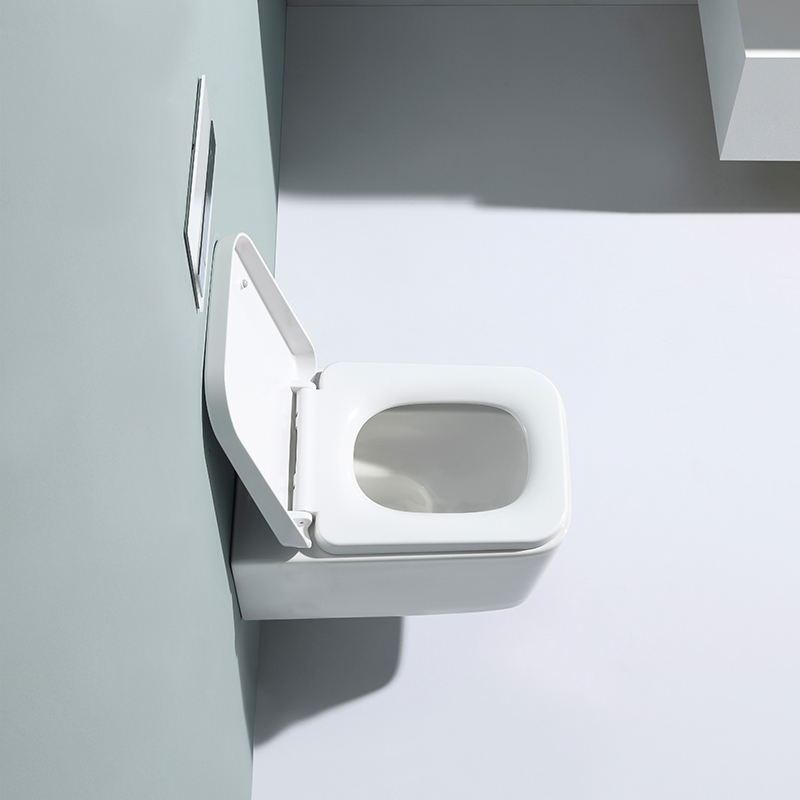 Rimless Wall-Hung Toilet BF2467 – 3/6L Washdown Flush, Self-Cleaning Ceramic, Soft Close UF Seat, CE ROHS Certified