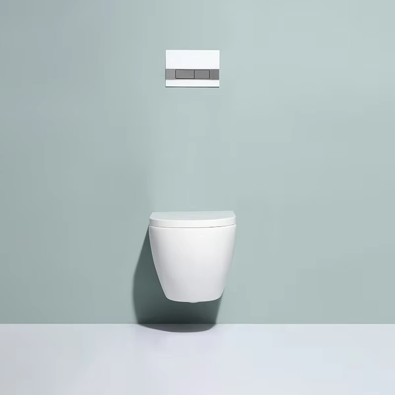 Modern Wall-Hung Rimless Ceramic Toilet Compact Dual Flush WC