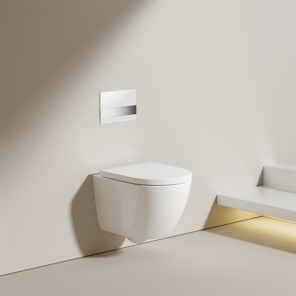 Toilette Murale Suspendue Intelligente en Céramique BF2478 avec Éclairage LED et Chasse Tactile