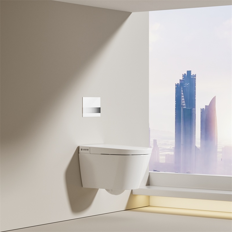 Smart Wall-Hung Toilet with LED, Remote Control & Bidet – Quiet, Space-Saving, and Hygienic