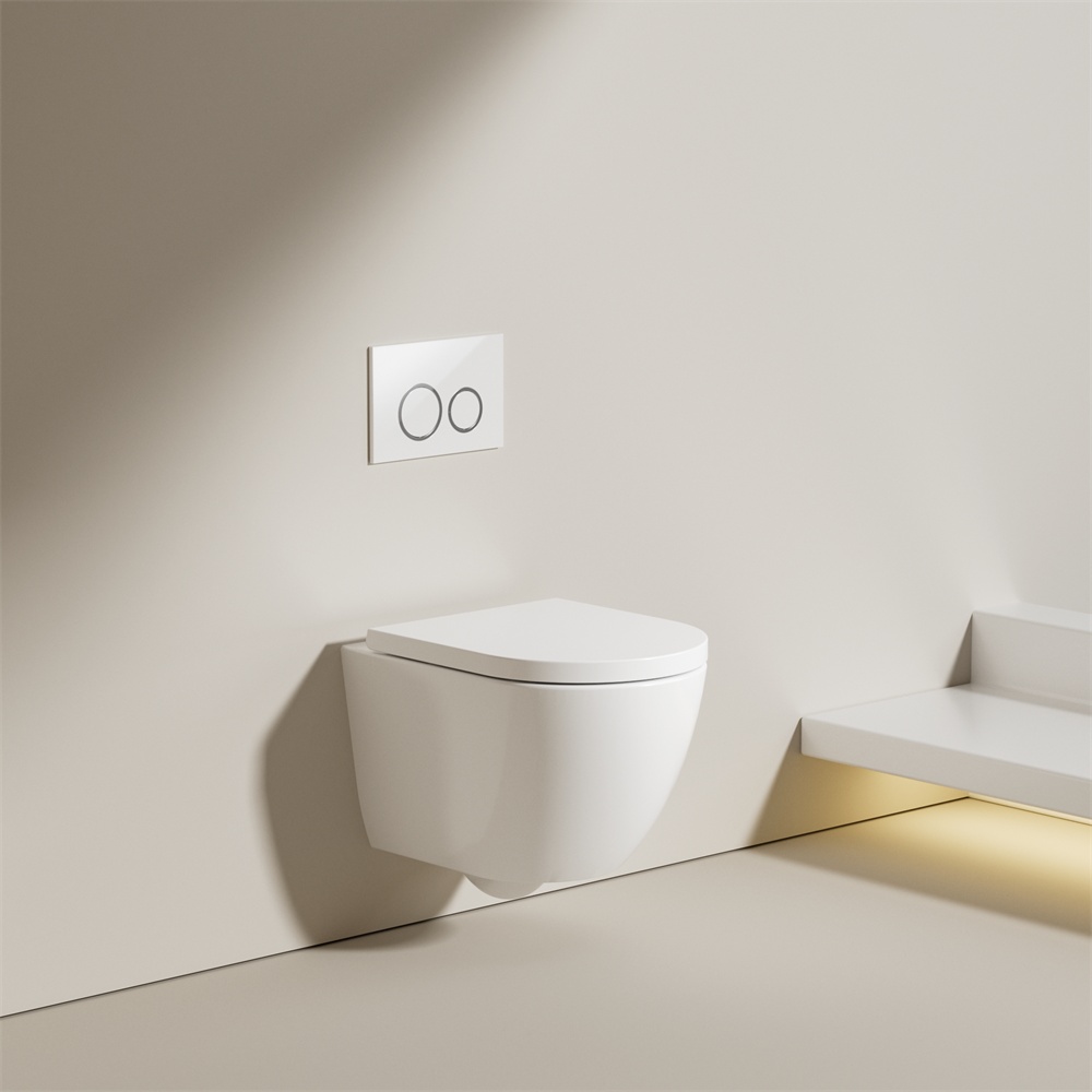 Toilette Murale Suspendue Intelligente en Céramique BF2478 avec Éclairage LED et Chasse Tactile