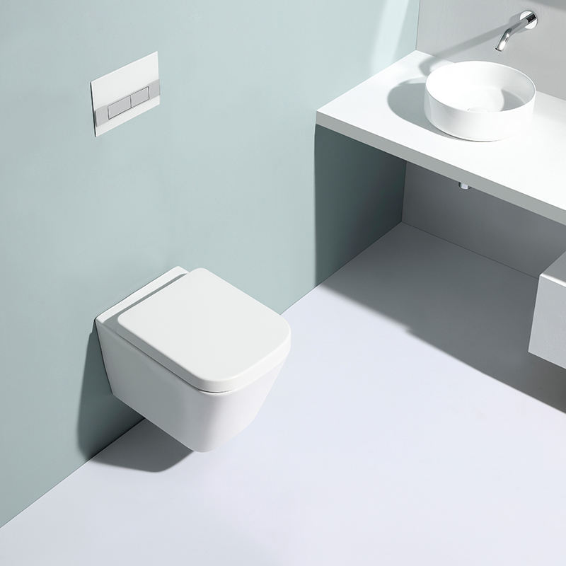Rimless Wall Hung Toilet BF 2470 – Modern Ceramic Wall Mounted WC with Soft Close UF Seat
