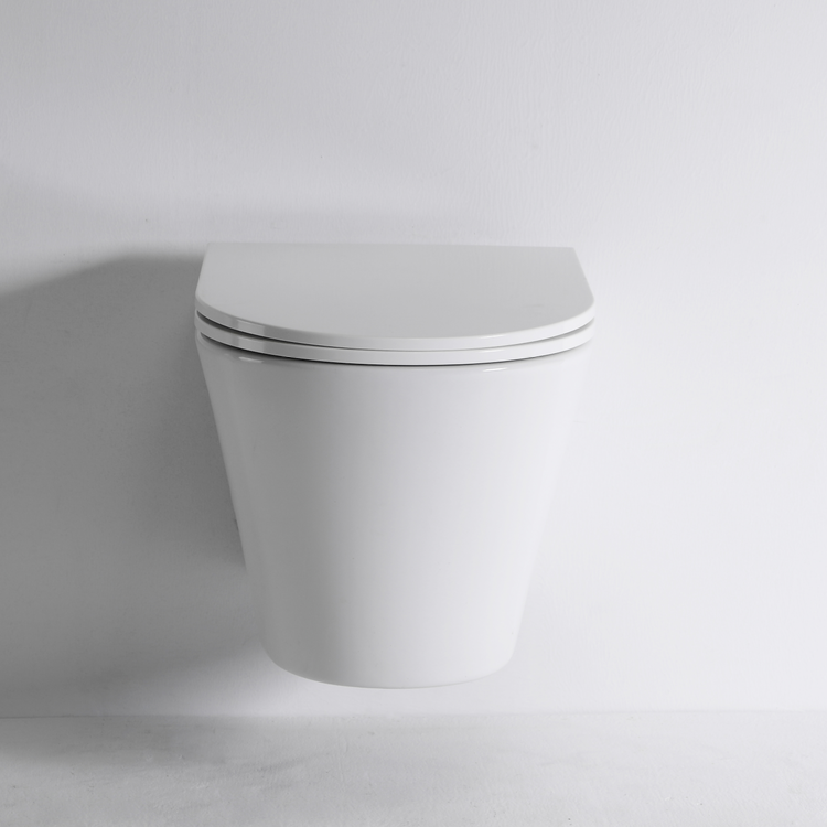 Wandhängendes Rimless WC BF2419D – Glänzend Weiß, Gravity Spülung, Soft-Close UF Deckel