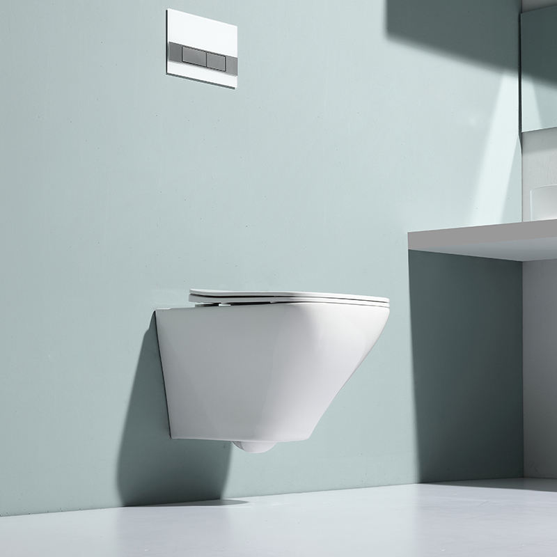Rimless Wall Hung Toilet BF 2473D – Modern Ceramic Wall Mounted WC with Nano Coating