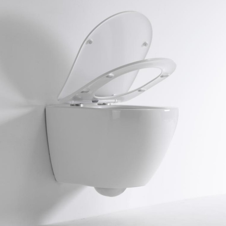 Wall-Hung Toilet BF2418 - Dual Flush Ceramic Toilet with Soft Close UF Seat Cover