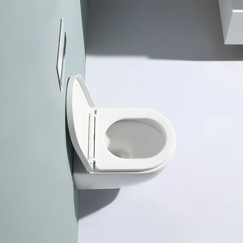 Modern Wall-Hung Rimless Ceramic Toilet Compact Dual Flush WC