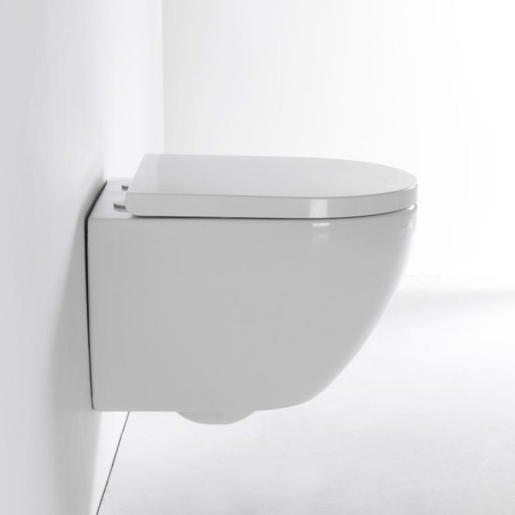 Wall-Hung Toilet BF2418 - Dual Flush Ceramic Toilet with Soft Close UF Seat Cover