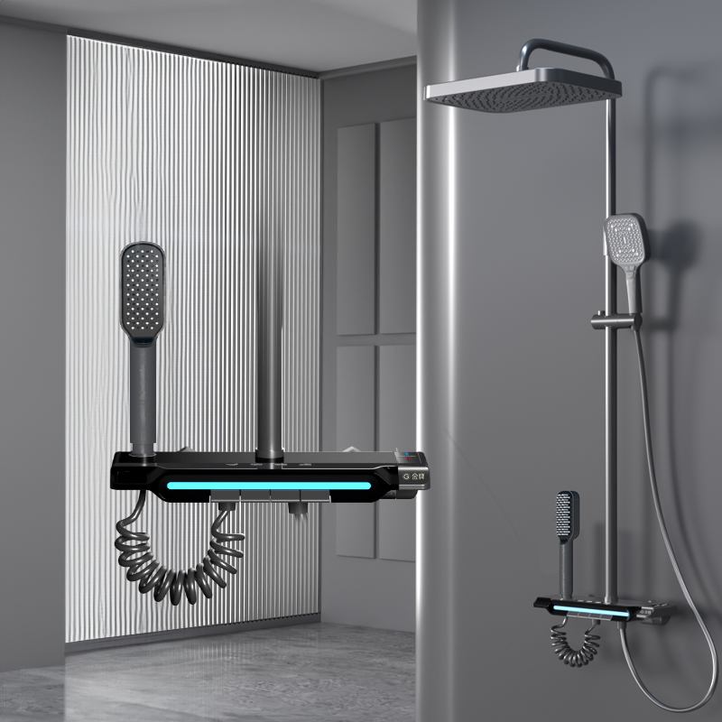 9003 Modern Smart Thermostatic Shower Set with Digital Display and Dual Handhelds
