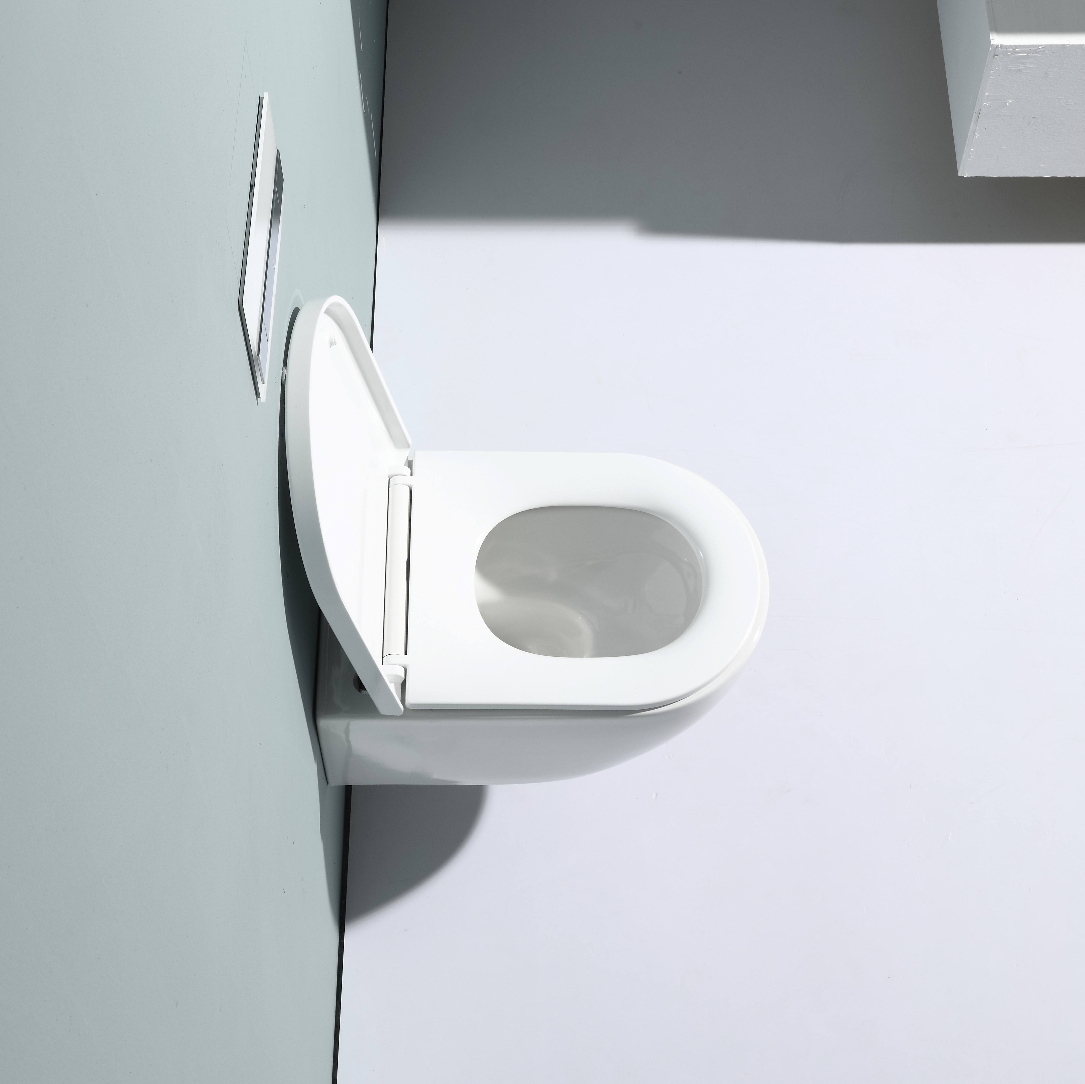 Rimless Wall Hung Toilet BF2468 Ceramic WC 540×360×350mm Nano Coating UF Seat