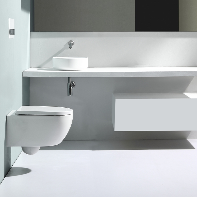 Rimless Wall Hung Toilet BF2468 Ceramic WC 540×360×350mm Nano Coating UF Seat
