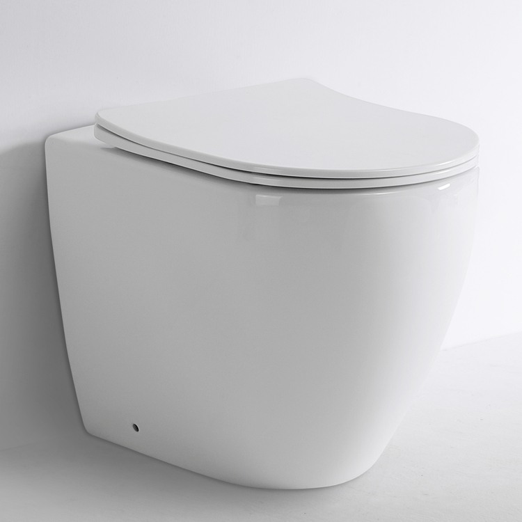 Modern Wall Hung Rimless Toilet BF2518 Ceramic Soft Close Seat Bathroom WC