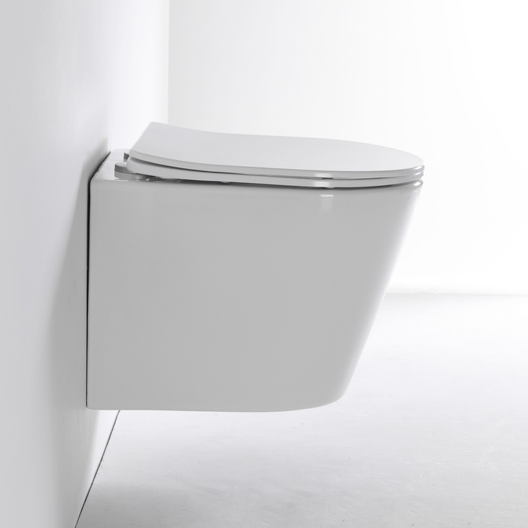 Modern Rimless Wall Hung Toilet Ceramic Bathroom WC BF2422D