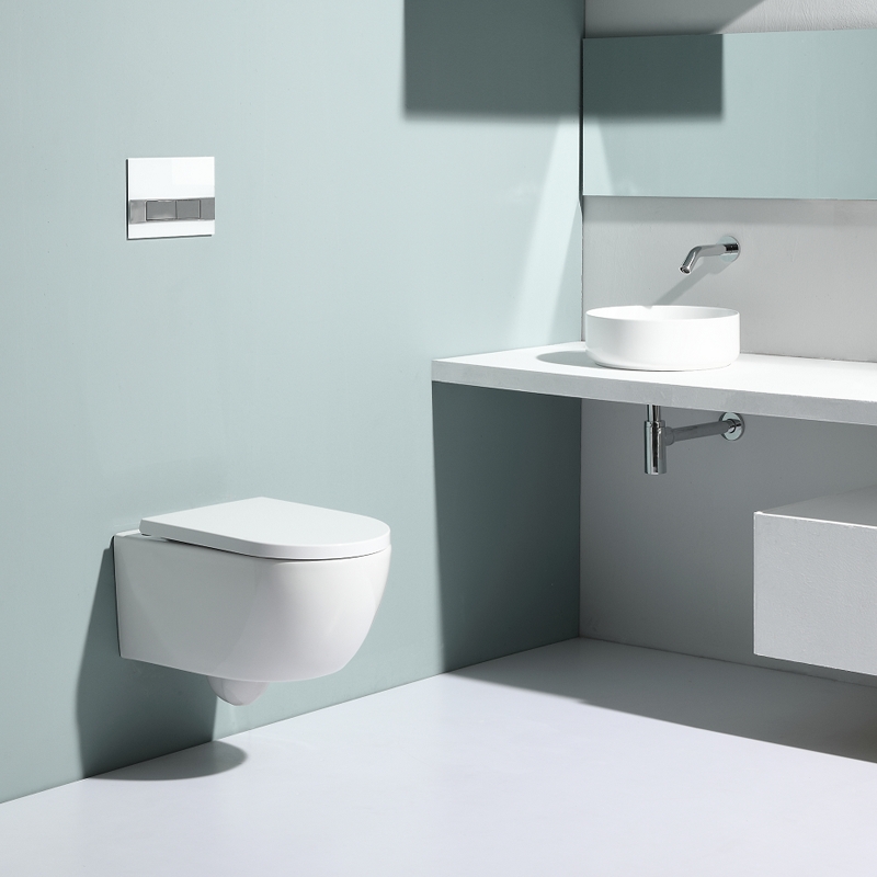 Rimless Wall Hung Toilet BF2468 Ceramic WC 540×360×350mm Nano Coating UF Seat