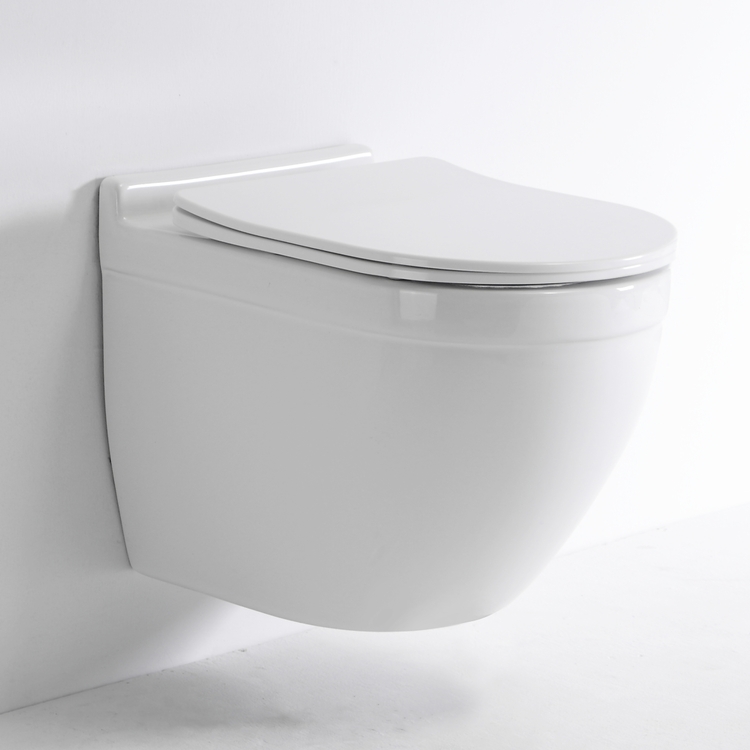 Rimless Wall Hung Toilet Ceramic Washdown WC Modern Bathroom BF2442D
