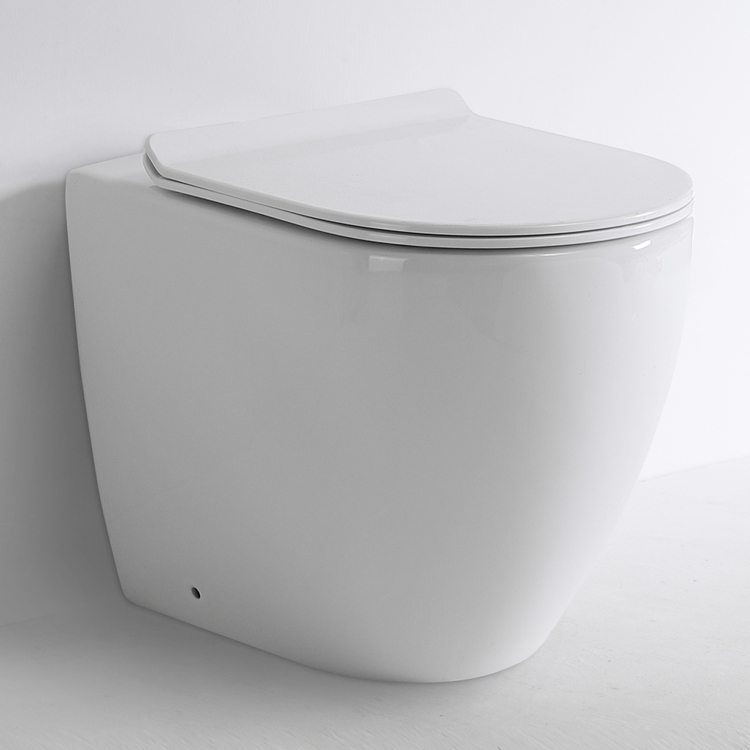 Modern Wall Hung Rimless Toilet BF2518 Ceramic Soft Close Seat Bathroom WC