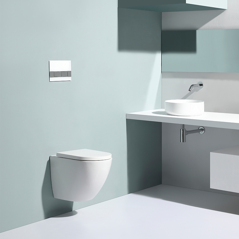 Modern Rimless Wall Hung Toilet Ceramic Washdown Bathroom WC Soft Close BF2469