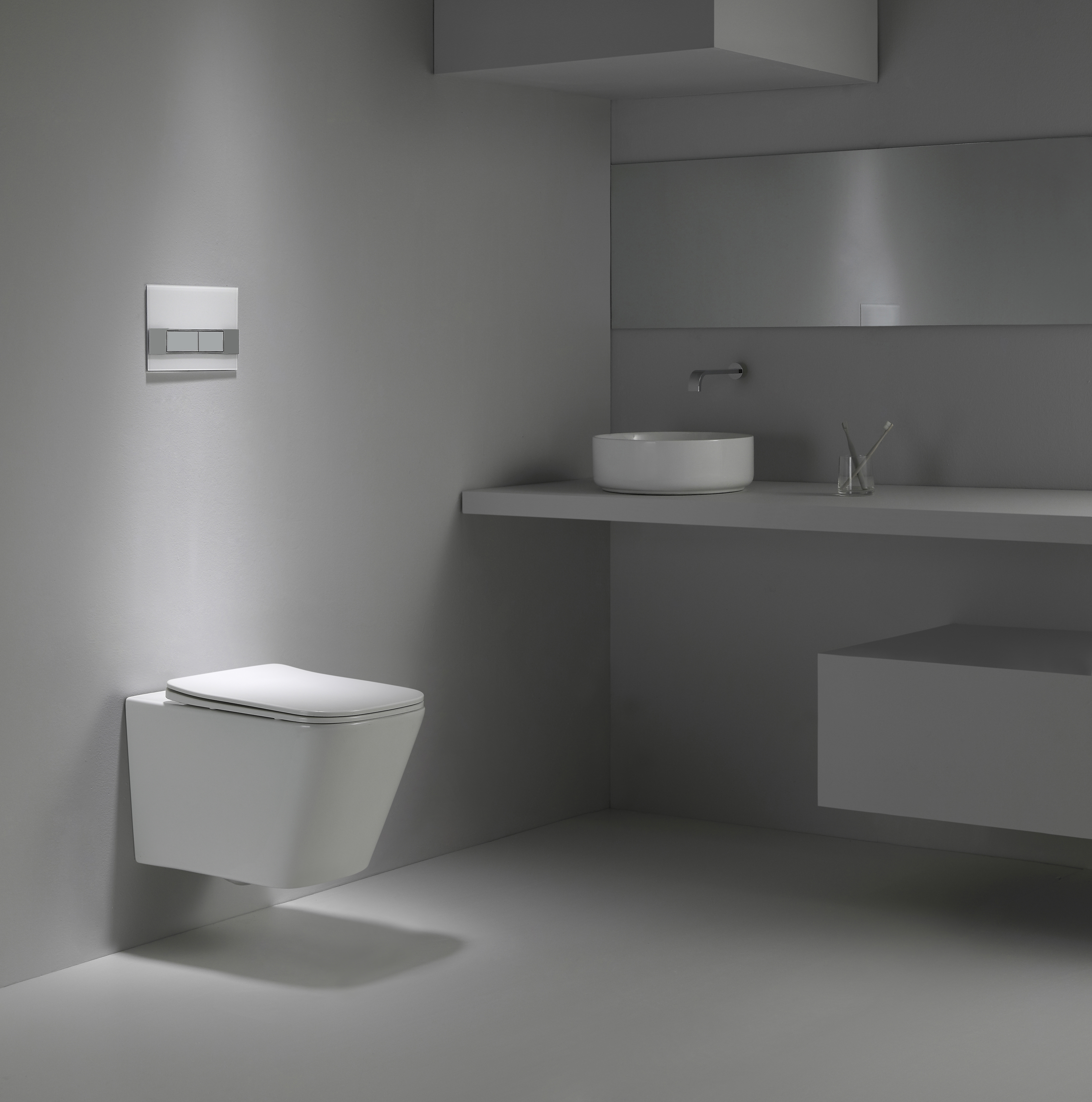 2470D Rimless Wall Hung Toilet - Modern Minimalist Suspended WC with Quiet Flush