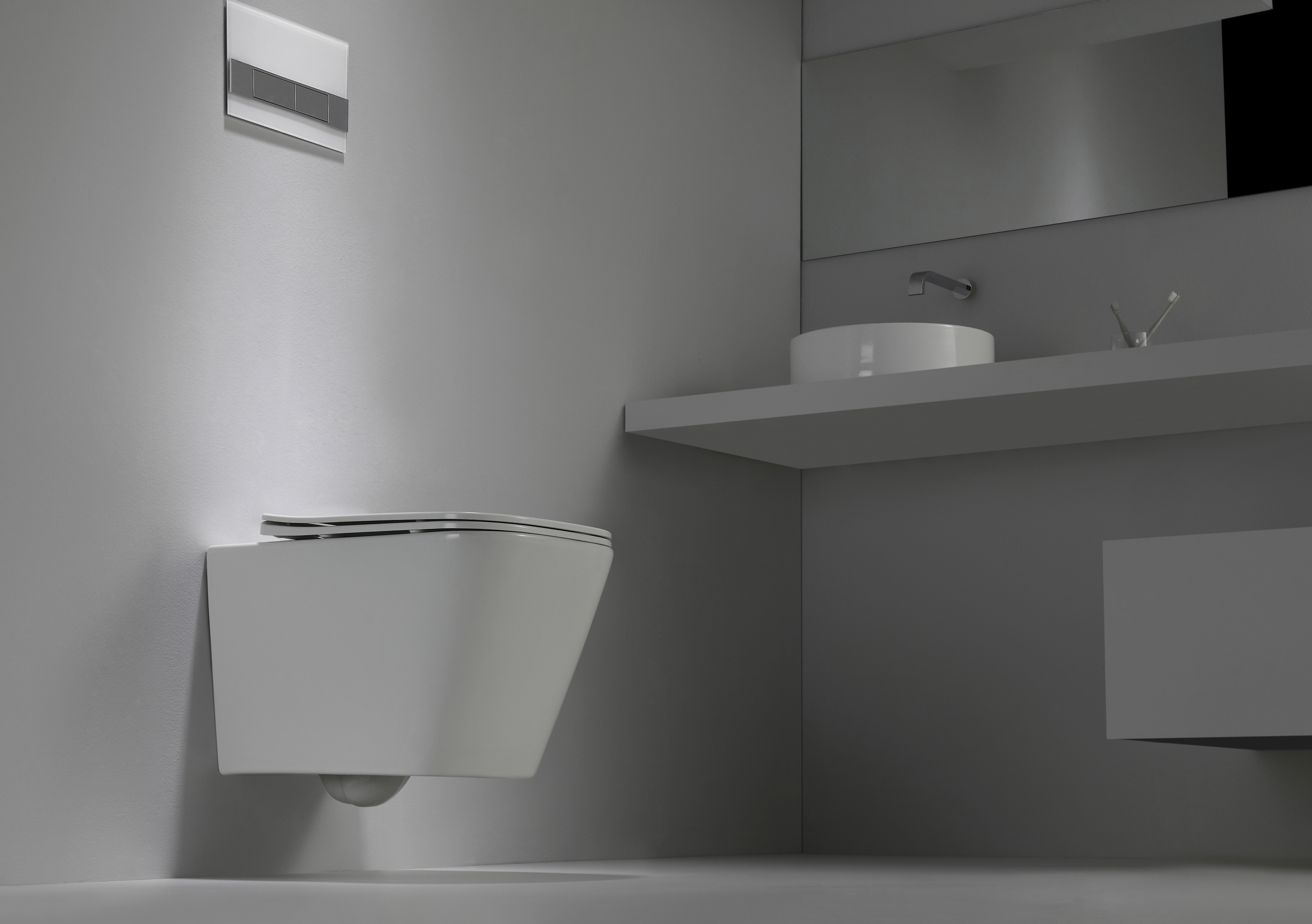 2470D Rimless Wall Hung Toilet - Modern Minimalist Suspended WC with Quiet Flush