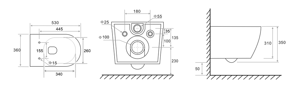 Premium BF2416D Wall-Hung Toilet with Soft-Close Seat